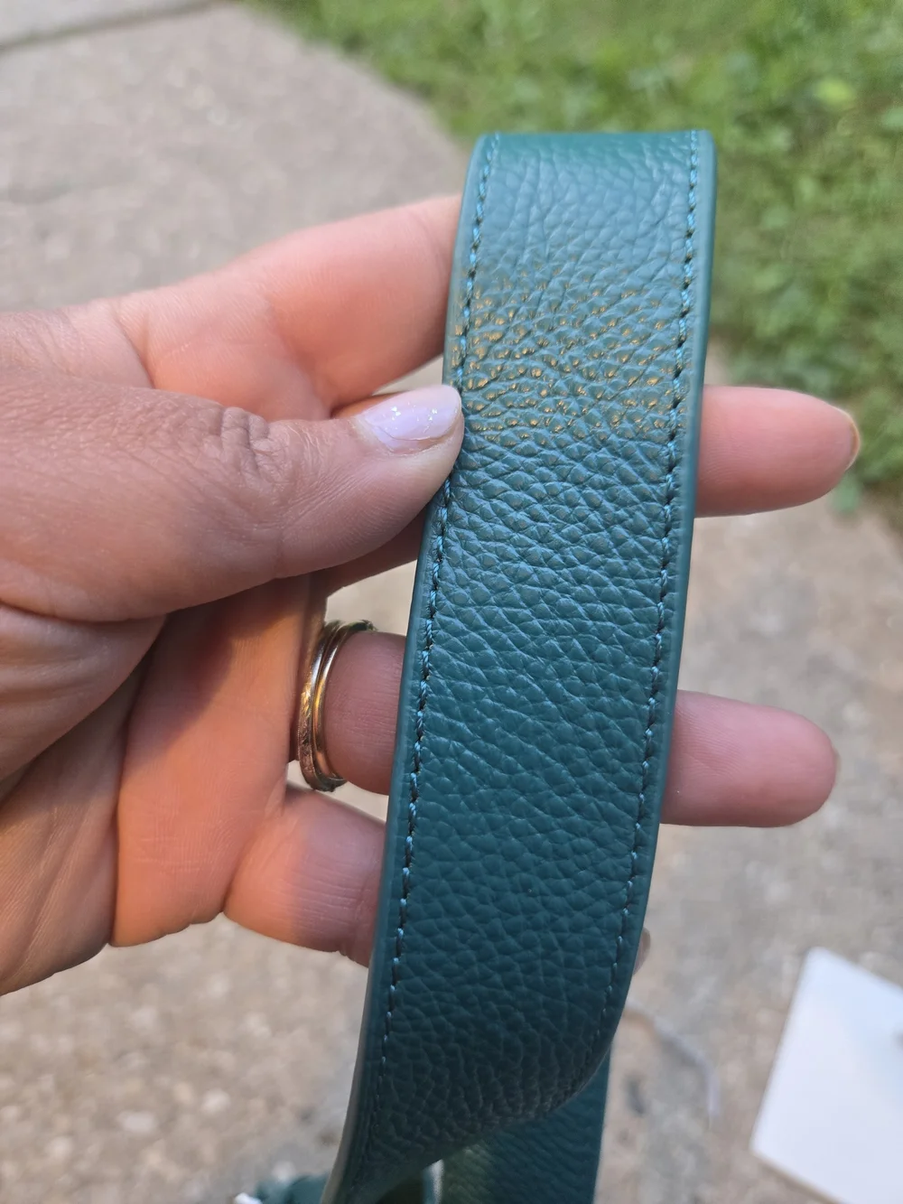 Teal Pebbled Leather Laptope/Work Bag - Picture 8 of 10